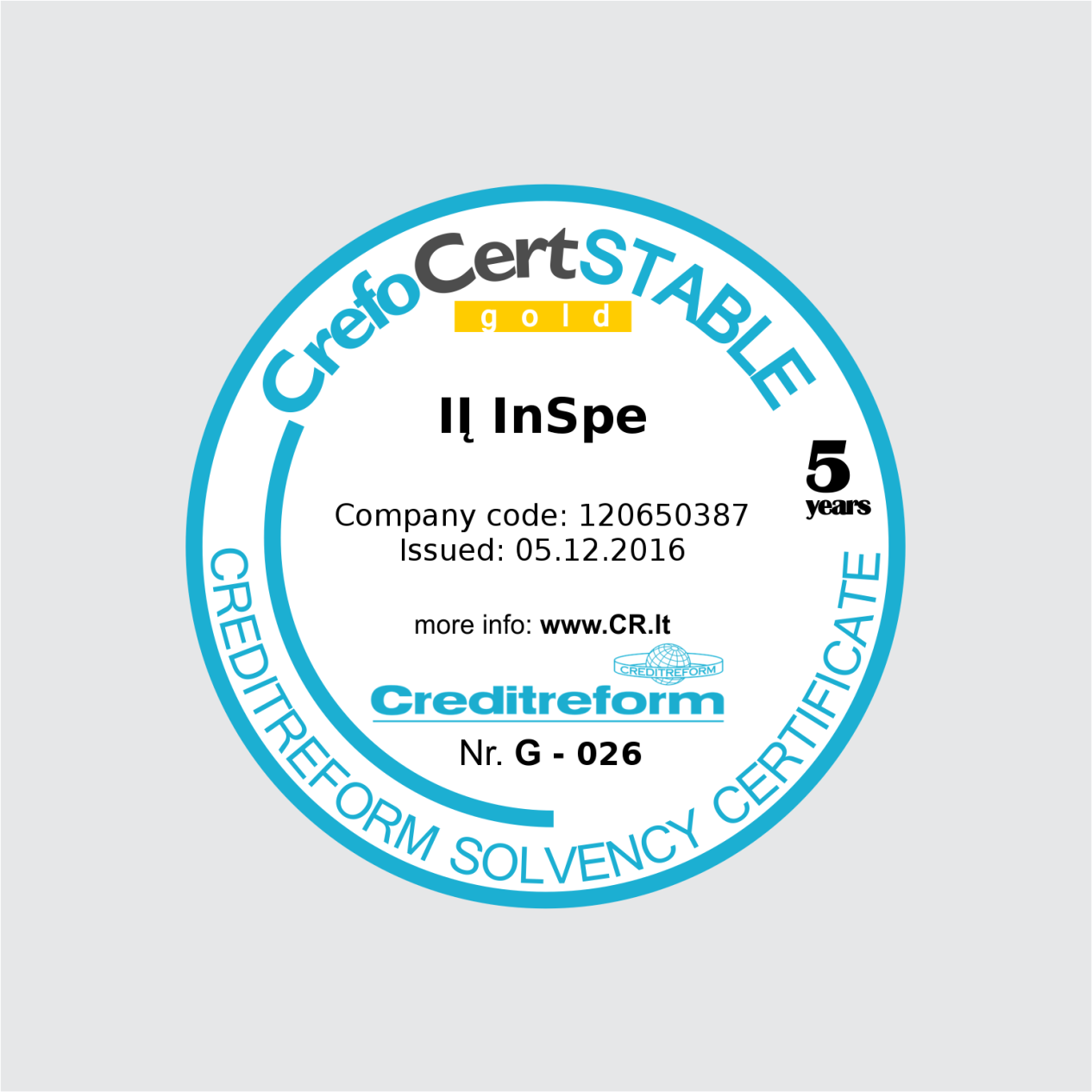 InSpe CrefoCert Gold · 2016